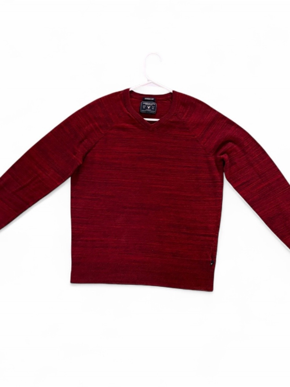 American Eagle Seriously Soft Men's V-Neck Maroon Sweater